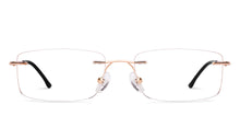 Load image into Gallery viewer, Gold Rectangle Rimless Unisex Eyeglasses by Vincent Chase-229633