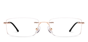Gold Rectangle Rimless Unisex Eyeglasses by Vincent Chase-229633