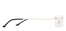 Load image into Gallery viewer, Gold Rectangle Rimless Unisex Eyeglasses by Vincent Chase-229633