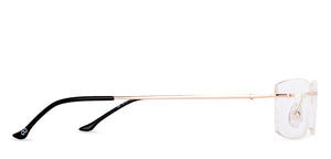 Gold Rectangle Rimless Unisex Eyeglasses by Vincent Chase-229633