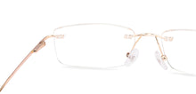 Load image into Gallery viewer, Gold Rectangle Rimless Unisex Eyeglasses by Vincent Chase-229633