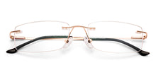 Load image into Gallery viewer, Gold Rectangle Rimless Unisex Eyeglasses by Vincent Chase-229633