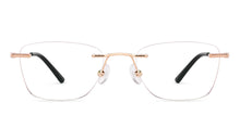 Load image into Gallery viewer, Gold Rectangle Rimless Unisex Eyeglasses by Vincent Chase-229634