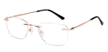 Load image into Gallery viewer, Gold Rectangle Rimless Unisex Eyeglasses by Vincent Chase-229634