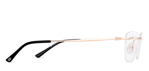 Gold Rectangle Rimless Unisex Eyeglasses by Vincent Chase-229634