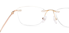 Load image into Gallery viewer, Gold Rectangle Rimless Unisex Eyeglasses by Vincent Chase-229634