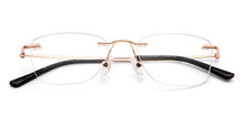Load image into Gallery viewer, Gold Rectangle Rimless Unisex Eyeglasses by Vincent Chase-229634