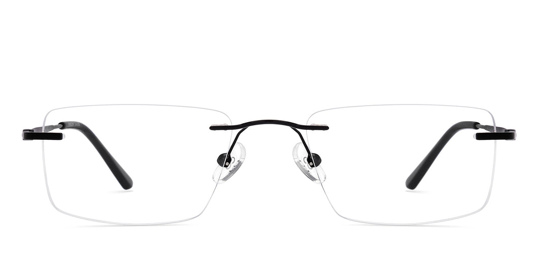 Black Rectangle Rimless Unisex Eyeglasses by Vincent Chase-217723