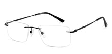Load image into Gallery viewer, Black Rectangle Rimless Unisex Eyeglasses by Vincent Chase-217723