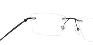 Black Rectangle Rimless Unisex Eyeglasses by Vincent Chase-217723