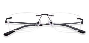 Black Rectangle Rimless Unisex Eyeglasses by Vincent Chase-217723