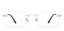 Load image into Gallery viewer, Gold Rectangle Rimless Unisex Eyeglasses by Vincent Chase-218257