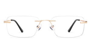 Gold Rectangle Rimless Unisex Eyeglasses by Vincent Chase-218257