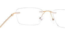 Load image into Gallery viewer, Gold Rectangle Rimless Unisex Eyeglasses by Vincent Chase-218257