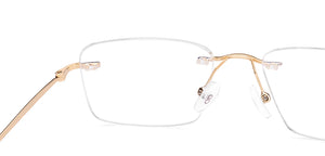 Gold Rectangle Rimless Unisex Eyeglasses by Vincent Chase-218257