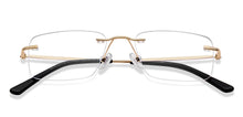 Load image into Gallery viewer, Gold Rectangle Rimless Unisex Eyeglasses by Vincent Chase-218257