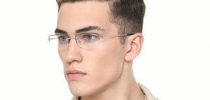 Black Rectangle Half Rim Unisex Eyeglasses by Vincent Chase-219725