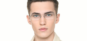 Black Rectangle Half Rim Unisex Eyeglasses by Vincent Chase-219725