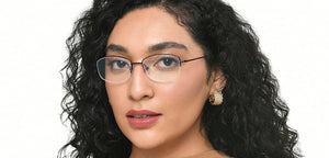 Purple Geometric Half Rim Women Eyeglasses by Vincent Chase-219728
