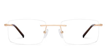 Load image into Gallery viewer, Gold Rectangle Rimless Unisex Eyeglasses by Vincent Chase-223339