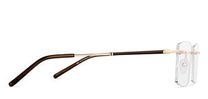 Gold Rectangle Rimless Unisex Eyeglasses by Vincent Chase-223339