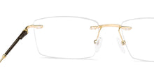 Load image into Gallery viewer, Gold Rectangle Rimless Unisex Eyeglasses by Vincent Chase-223339