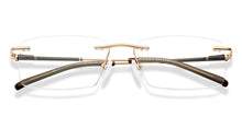 Load image into Gallery viewer, Gold Rectangle Rimless Unisex Eyeglasses by Vincent Chase-223339