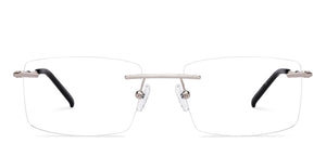 Gunmetal Rectangle Rimless Unisex Eyeglasses by Vincent Chase-223340