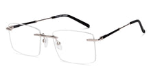 Load image into Gallery viewer, Gunmetal Rectangle Rimless Unisex Eyeglasses by Vincent Chase-223340