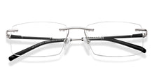 Load image into Gallery viewer, Gunmetal Rectangle Rimless Unisex Eyeglasses by Vincent Chase-223340
