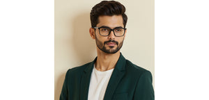 Dark Grey Rectangle Full Rim Unisex Eyeglasses by Vincent Chase-233710