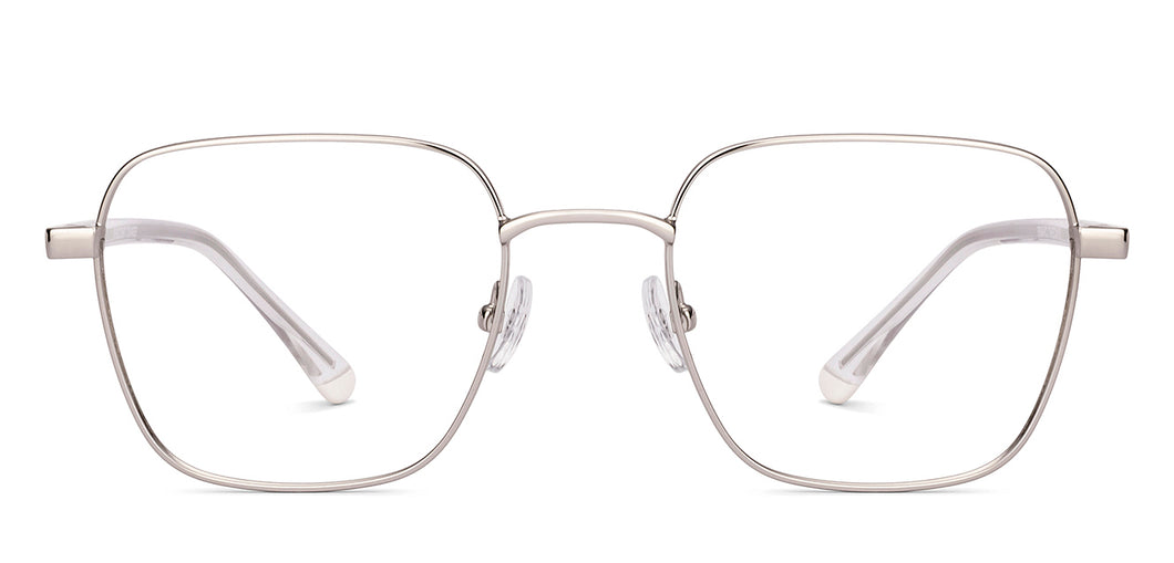 Silver Square Full Rim Unisex Eyeglasses by Vincent Chase-235212