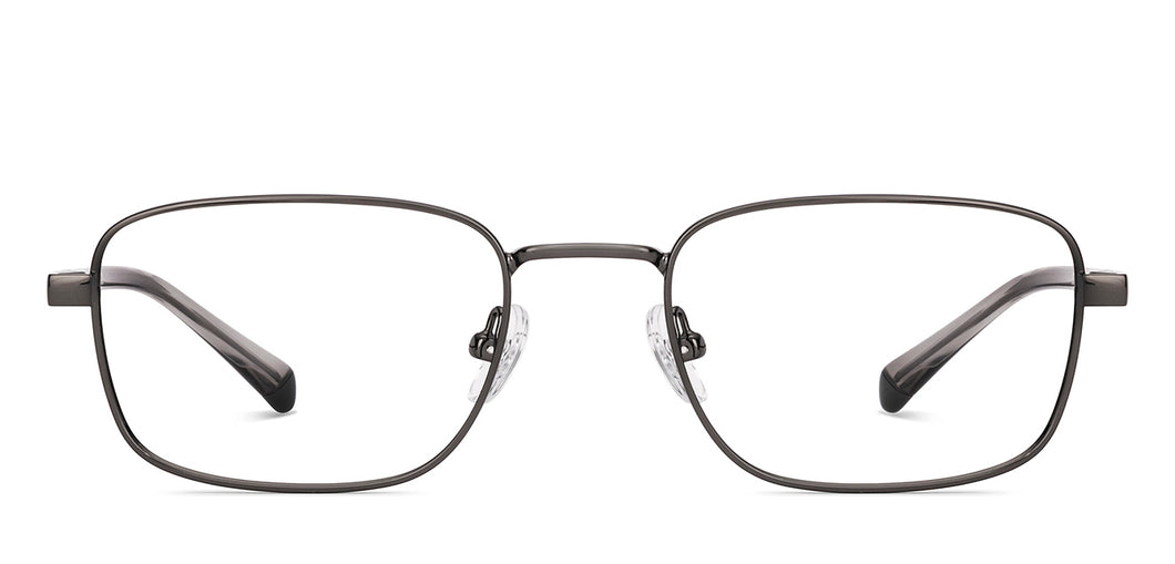Dark Gunmetal Rectangle Full Rim Unisex Eyeglasses by Vincent Chase-235216