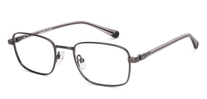 Dark Gunmetal Rectangle Full Rim Unisex Eyeglasses by Vincent Chase-235216
