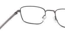 Load image into Gallery viewer, Dark Gunmetal Rectangle Full Rim Unisex Eyeglasses by Vincent Chase-235216