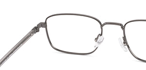 Dark Gunmetal Rectangle Full Rim Unisex Eyeglasses by Vincent Chase-235216