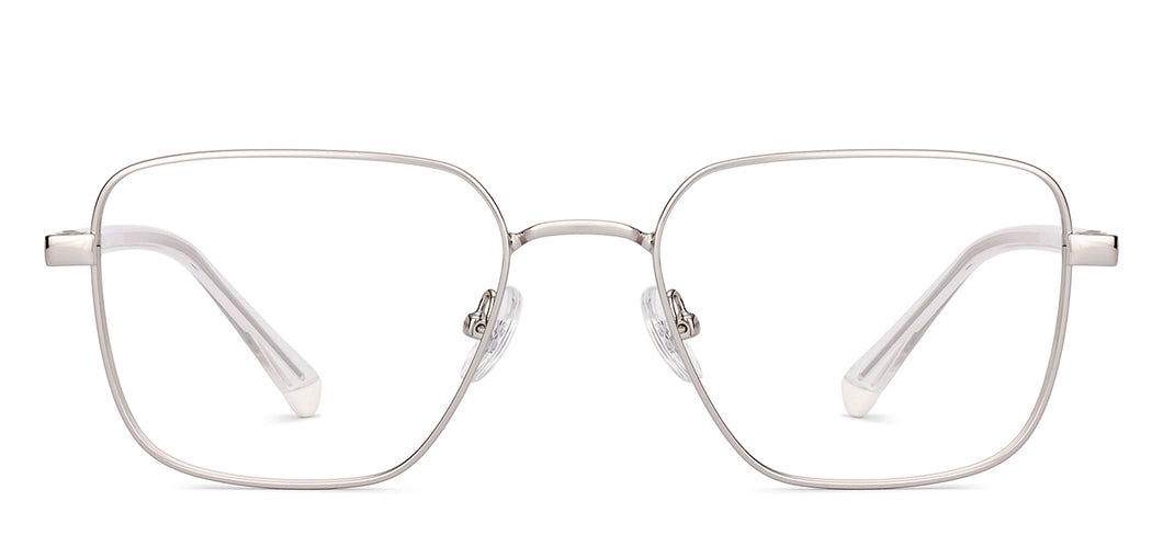 Silver Square Full Rim Unisex Eyeglasses by Vincent Chase-235220