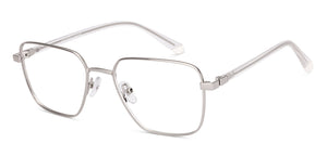 Silver Square Full Rim Unisex Eyeglasses by Vincent Chase-235220