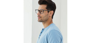 Dark Grey Rectangle Full Rim Unisex Eyeglasses by Vincent Chase-235416