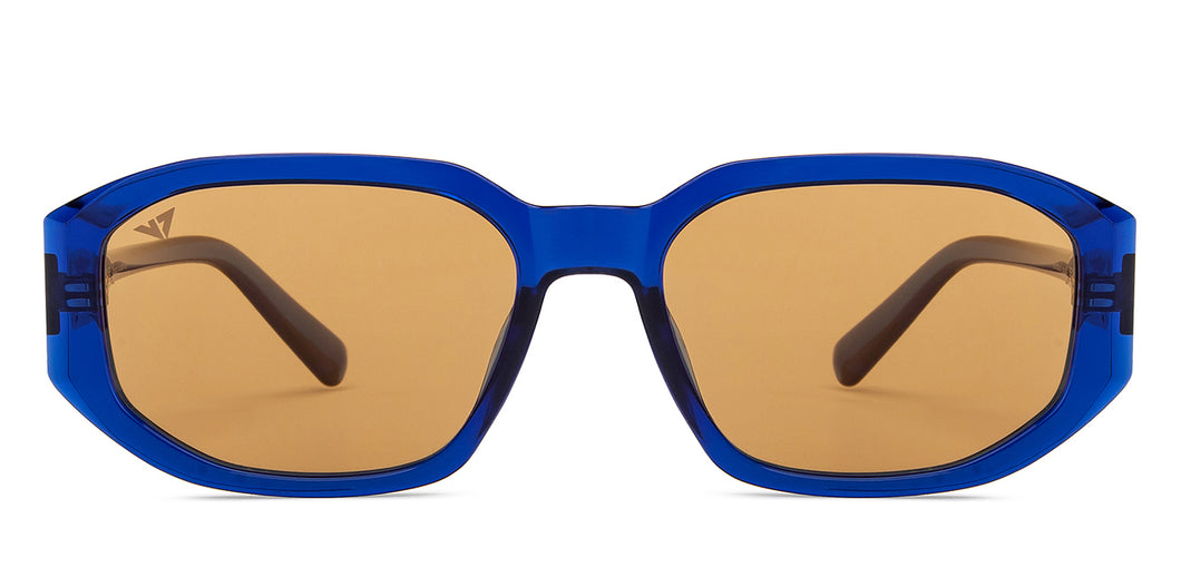 Blue Geometric Full Rim Unisex Sunglasses by Vincent Chase Online-206910
