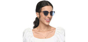Gold Cat Eye Full Rim Women Sunglasses by Vincent Chase Online-210004