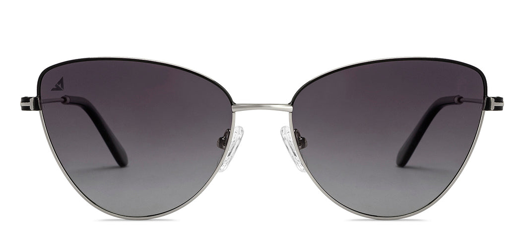 Silver Cat Eye Full Rim Women Sunglasses by Vincent Chase Polarized-210006