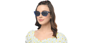 Blue Cat Eye Full Rim Women Sunglasses by Vincent Chase Polarized-212319