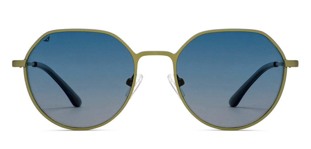 Green Geometric Full Rim Unisex Sunglasses by Vincent Chase Polarized-212596