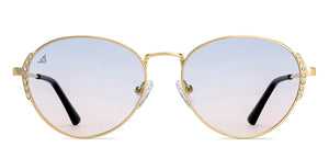 Gold Round Full Rim Women Sunglasses by Vincent Chase Polarized-212893