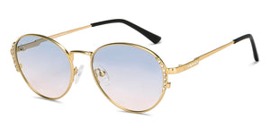 Gold Round Full Rim Women Sunglasses by Vincent Chase Polarized-212893
