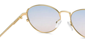 Gold Round Full Rim Women Sunglasses by Vincent Chase Polarized-212893