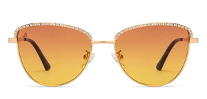 Gold Cat Eye Full Rim Women Sunglasses by Vincent Chase Polarized-212905