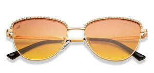 Gold Cat Eye Full Rim Women Sunglasses by Vincent Chase Polarized-212905