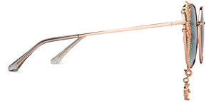 Gold Cat Eye Full Rim Women Sunglasses by Vincent Chase Polarized-212913